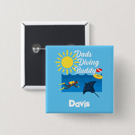 Vater tauchen Buddy Design - Square Button