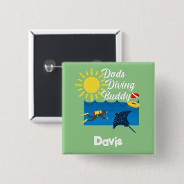 Vater tauchen Buddy Design - Square Button