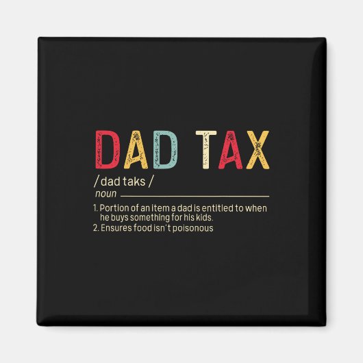 Vater Tax Definition Funny Vatertag Magnet (Vorne)