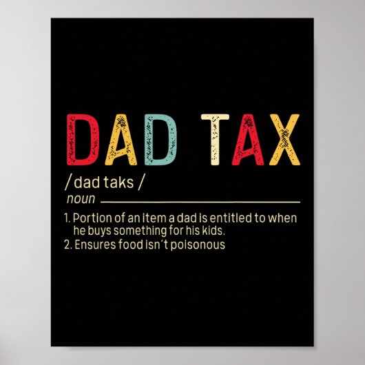 Vater Tax Definition Funny Vatertag Poster (Vorne)