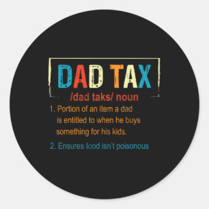 Vater Tax Definition Funny Vathday Männer Jungs Ge Runder Aufkleber