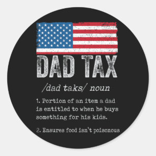 Vater Tax Definition Herren Funny Vatertag 5 Runder Aufkleber