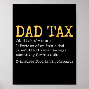 Vater Tax Definition Herren Funny Vatertag Retro 1 Poster