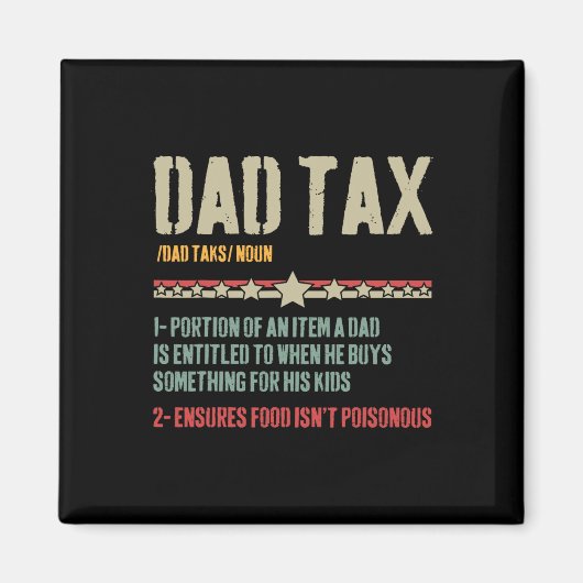 Vater Tax Definition Sarcastic Funny Vatertag Magnet (Vorne)
