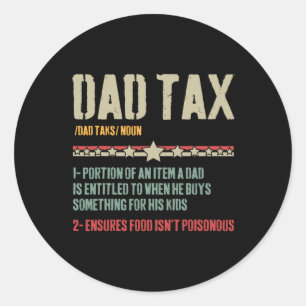 Vater Tax Definition Sarcastic Funny Vatertag Runder Aufkleber