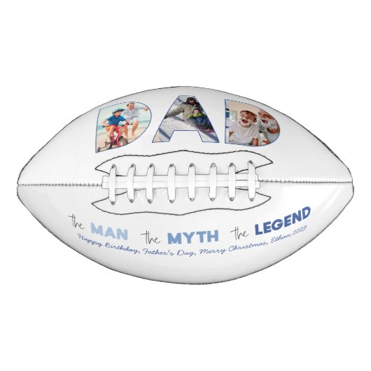 VATER The Man Myth Legend Blue Gradient Foto Football (Vorderseite)