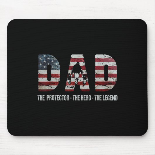 Vater The Protector Hero Legend American Flag Vate Mousepad (Vorne)