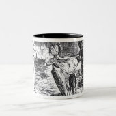 Vater Themse stellt seine Nachkommenschaft vor Zweifarbige Tasse (Mittel)