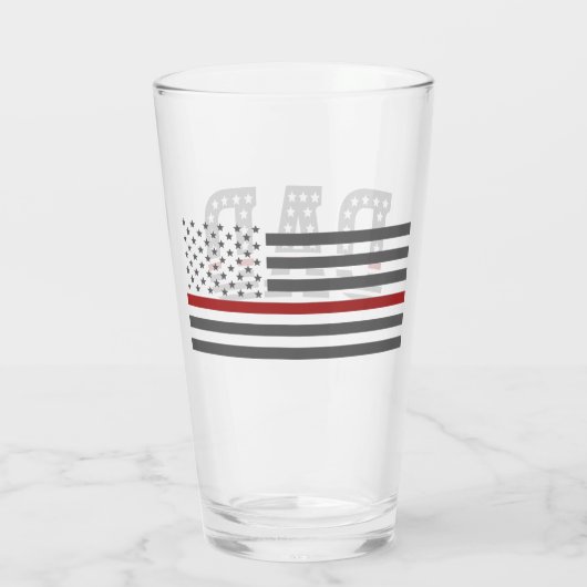 Vater Thin Red Line Feuerwehrmann Vater Amerika Fl Glas (Rückseite)