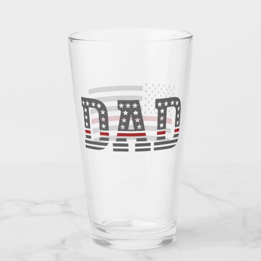 Vater Thin Red Line Feuerwehrmann Vater Amerika Fl Glas (Vorderseite)