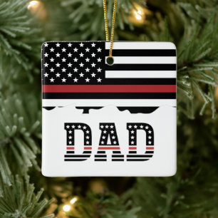 Vater Thin Red Line Feuerwehrmann Vater Geschenk K Keramikornament