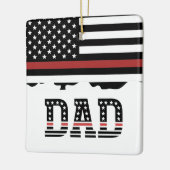 Vater Thin Red Line Feuerwehrmann Vater Geschenk K Keramikornament (Links)