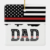 Vater Thin Red Line Feuerwehrmann Vater Geschenk K Keramikornament (Rückseite)