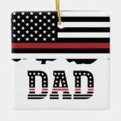 Vater Thin Red Line Feuerwehrmann Vater Geschenk K Keramikornament (Vorderseite)