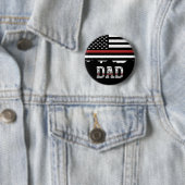 Vater Thin Red Line Feuerwehrmann Vater Geschenke Button (Beispiel)