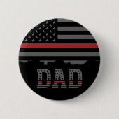 Vater Thin Red Line Feuerwehrmann Vater Geschenke Button (Vorderseite)