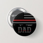 Vater Thin Red Line Feuerwehrmann Vater Geschenke Button (Vorne & Hinten)
