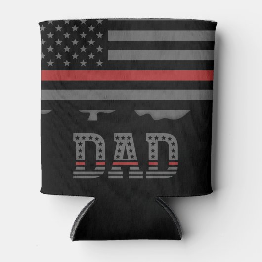Vater Thin Red Line Feuerwehrmann Vater Geschenke Dosenkühler (Vorderseite)