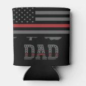Vater Thin Red Line Feuerwehrmann Vater Geschenke Dosenkühler (Rückseite)