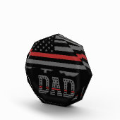 Vater Thin Red Line Feuerwehrmann Vater Geschenke Fotoblock (Rechts)