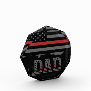 Vater Thin Red Line Feuerwehrmann Vater Geschenke Fotoblock
