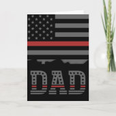 Vater Thin Red Line Feuerwehrmann Vater Geschenke Karte (Vorderseite)