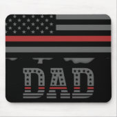 Vater Thin Red Line Feuerwehrmann Vater Geschenke Mousepad (Vorne)