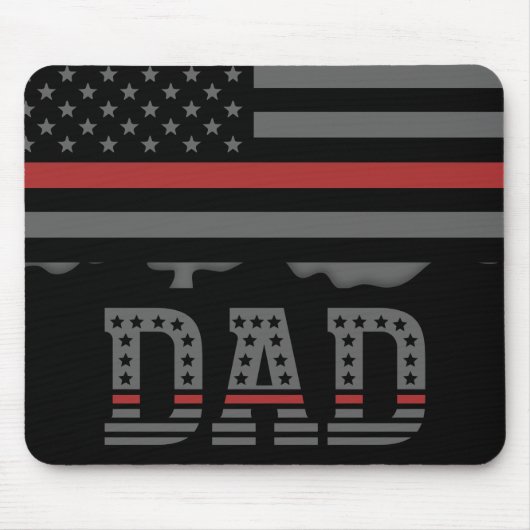 Vater Thin Red Line Feuerwehrmann Vater Geschenke Mousepad (Vorne)