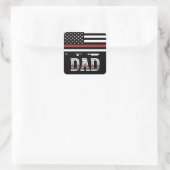 Vater Thin Red Line Feuerwehrmann Vater Geschenke Quadratischer Aufkleber (Tasche)