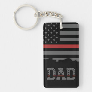 Vater Thin Red Line Feuerwehrmann Vater Geschenke Schlüsselanhänger