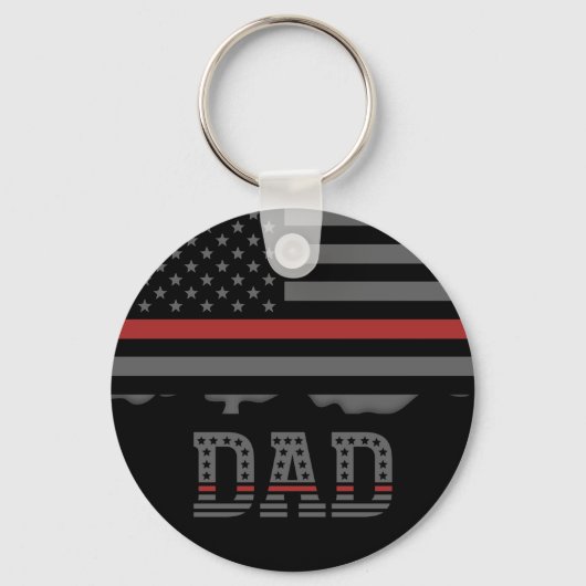 Vater Thin Red Line Feuerwehrmann Vater Geschenke Schlüsselanhänger (Vorderseite)