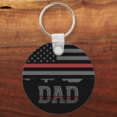 Vater Thin Red Line Feuerwehrmann Vater Geschenke Schlüsselanhänger (Vorderseite)