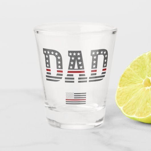 Vater Thin Red Line Feuerwehrmann Vater Geschenke Schnapsglas (Vorderseite)