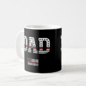 Vater Thin Red Line Feuerwehrmann Vater Gönnt Wein Kaffeetasse (Vorderseite Links)