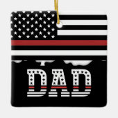 Vater Thin Red Line Firefighter Vater Geschenk Keramikornament (Vorderseite)