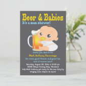 Vater-to-be-Baby-Dusche für Bier und Babys Einladung (Stehend Vorderseite)