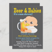 Vater-to-be-Baby-Dusche für Bier und Babys Einladung (Vorne/Hinten)