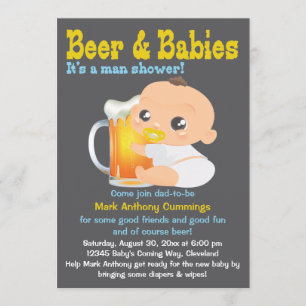 Vater-to-be-Baby-Dusche für Bier und Babys Einladung