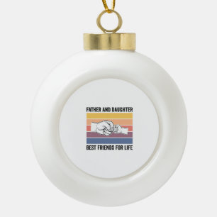 Vater-Tochter-Beste Freunde fürs Leben Vintage-Des Keramik Kugel-Ornament