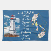 Vater-Tochter Bonding Leuchtturm Vatertag Zitat Geschirrtuch (Horizontal)