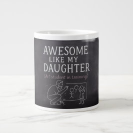 Vater & Tochter Chalk Art Personalisiert Keepake Jumbo-Tasse
