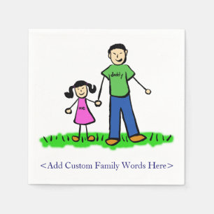 Vater Tochter Familie Custom Art Napkins Serviette