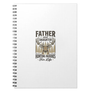 Vater-Tochter-Jagdbegleiter Hirsch-Shirt-Design_ Notizblock
