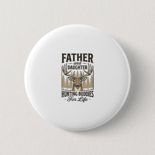 Vater-Tochter-Jagdbuddie-Hirsch-Shirt-Design_ Button (Vorderseite)