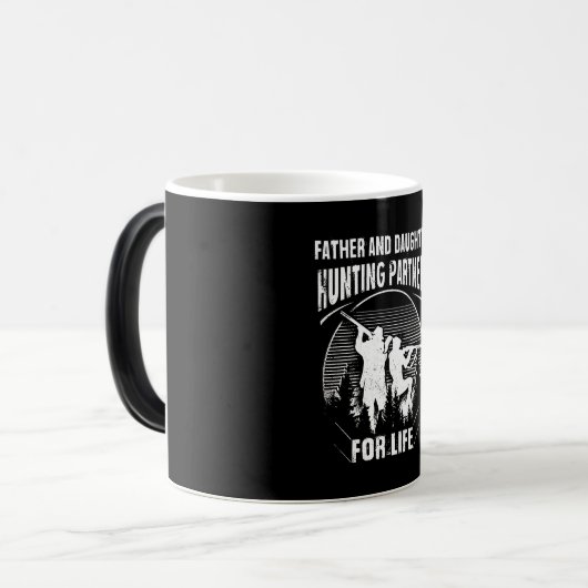 Vater Tochter Jagdpartner für Lebensgeschenk Verwandlungstasse (Vorderseite Links)