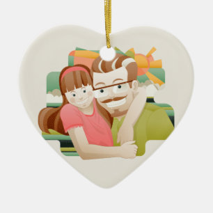 Vater & Tochter Keramikornament