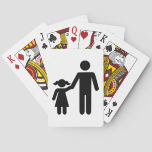 Vater Tochter Mädchen Spielkarten