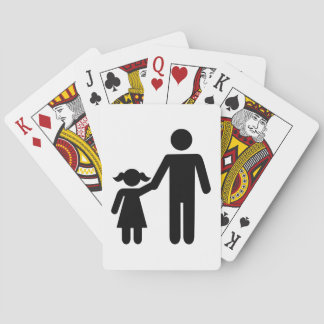 Vater Tochter Mädchen Spielkarten