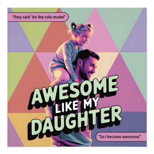 Vater-Tochter Retro Kunstmuseum Monte San Giorgio Fotodruck (Vorne)