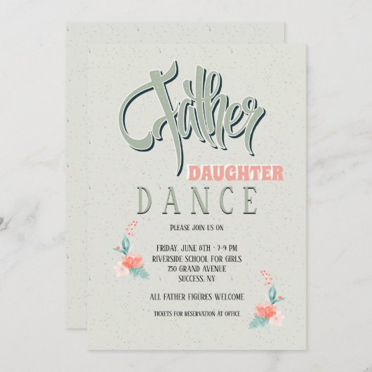 Vater-Tochter-Tanz Einladung (Vorne/Hinten)